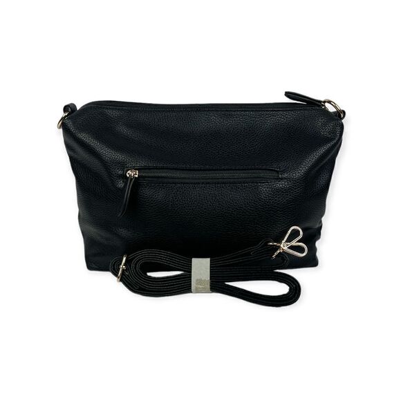 Midnight Black Boho Polyurethan Shoulder Bag Medium - Picture 1 of 7